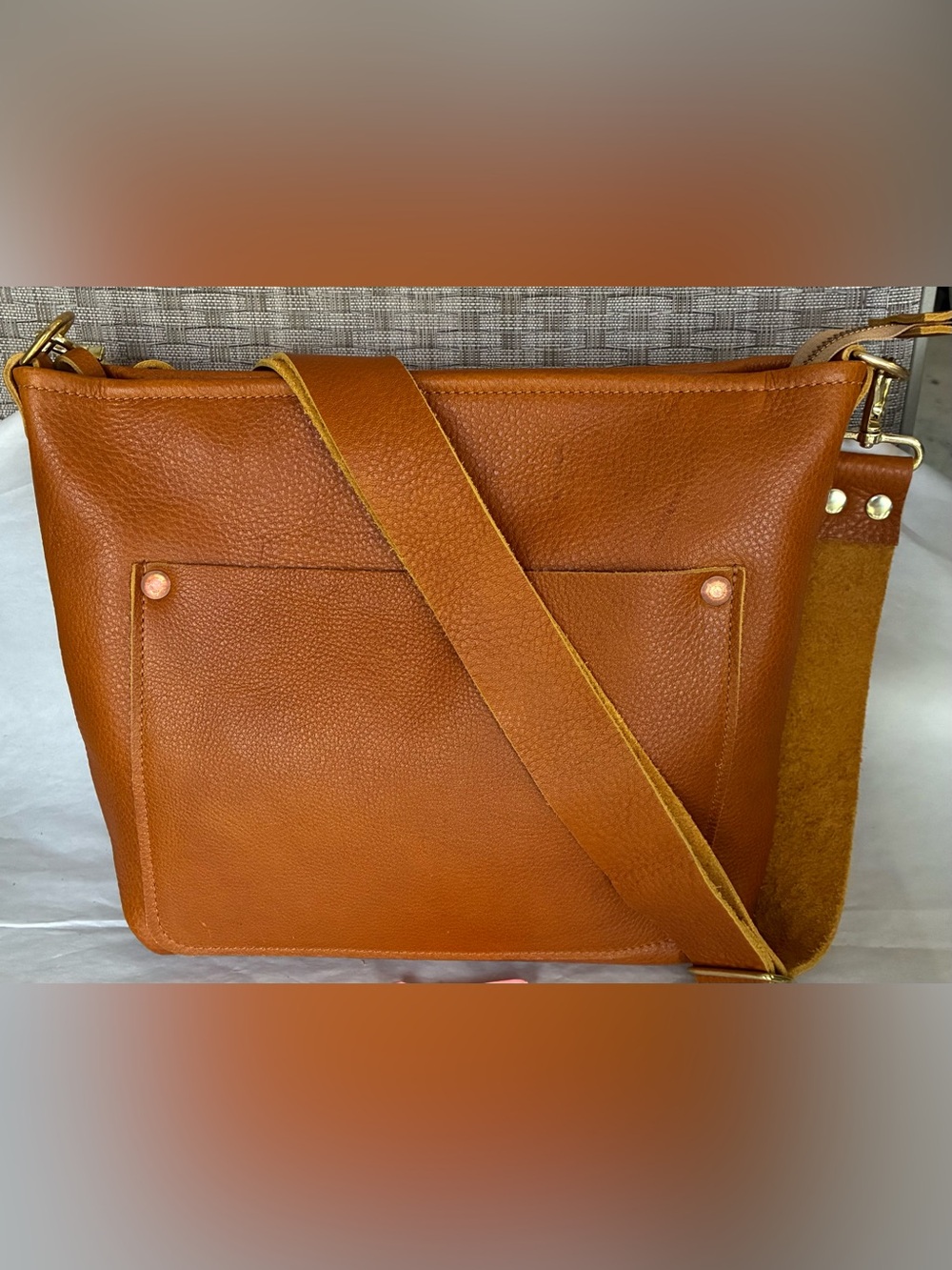 KMM & Co. Honey Bulldog Mini Crossbody Travel Tote with Slider Strap